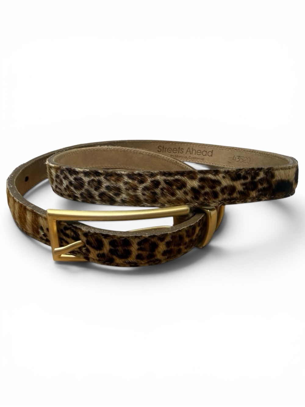 Streets Ahead Animal Print Cowhide Skinny Belt